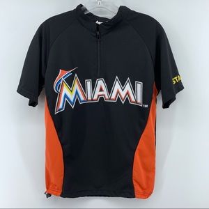 Miami Marlins branded youth large shirt with drawstring toggle on bottom